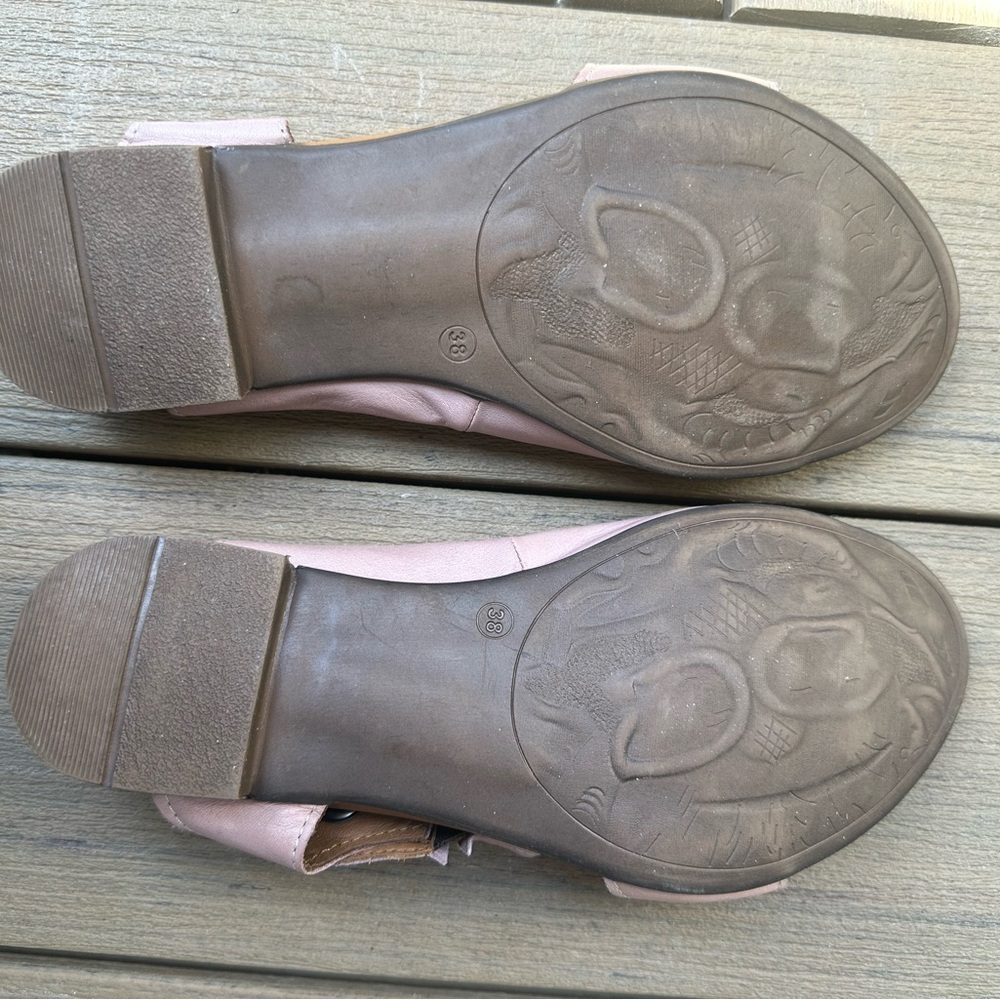 Pink Bueno Leather Sandals In Size 38. - Picture 6 of 6